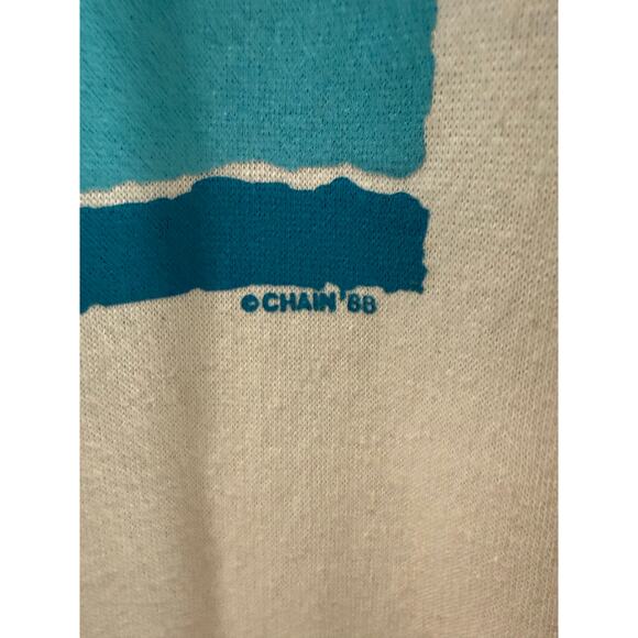 Monterrey 1988 Vintage White & Blue Pullover Sweater XL Made in USA - Picture 3 of 8